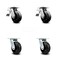 Service Caster 5 Inch Rubber on Steel Caster Set with Roller Bearing 2 Total Lock Brake SCC SCC-TTL30S520-RSR-2-S-2 - alternate 1
